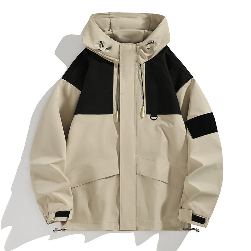 Autumn and Winter hooded jacket outdoor casual fashion brand jacket couple plus size 8XL stitching waterproof mountaineering suit 300kg