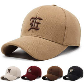 秋冬斜纹尼男女通用鸭舌帽立体刺绣帽子秋冬潮时尚硬顶有型棒球帽