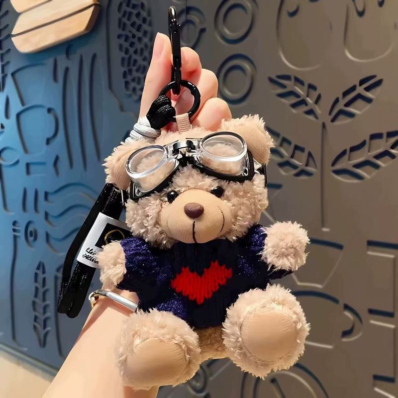Jinnew ニットセーターパイロットパンダぬいぐるみペンダントキーホルダーかわいい小さなペンダントギフト卸売|undefined