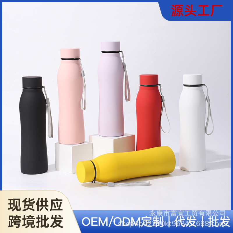 跨境厂家批发单层大口运动水壶户外旅行登山水杯不锈钢保温杯礼盒