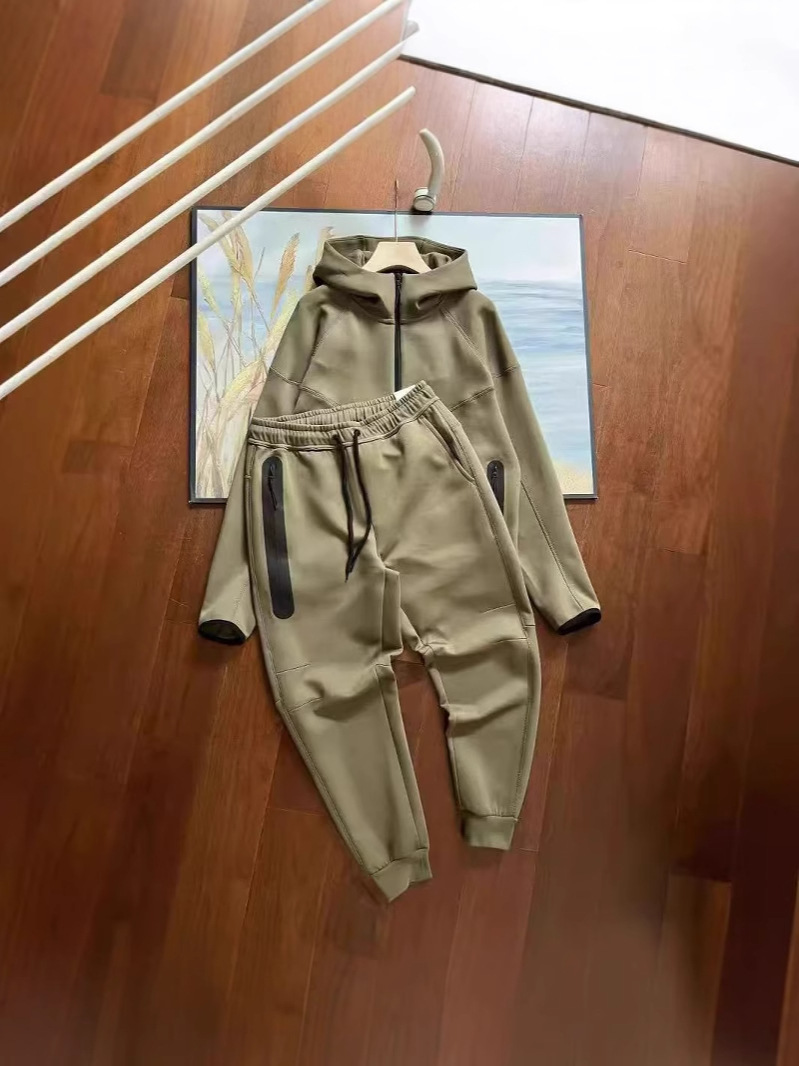 2025 primavera deportes casuales multicolores capa de aire algodón encapuchado hombre 922 abrigo y 002 juego de pantalones