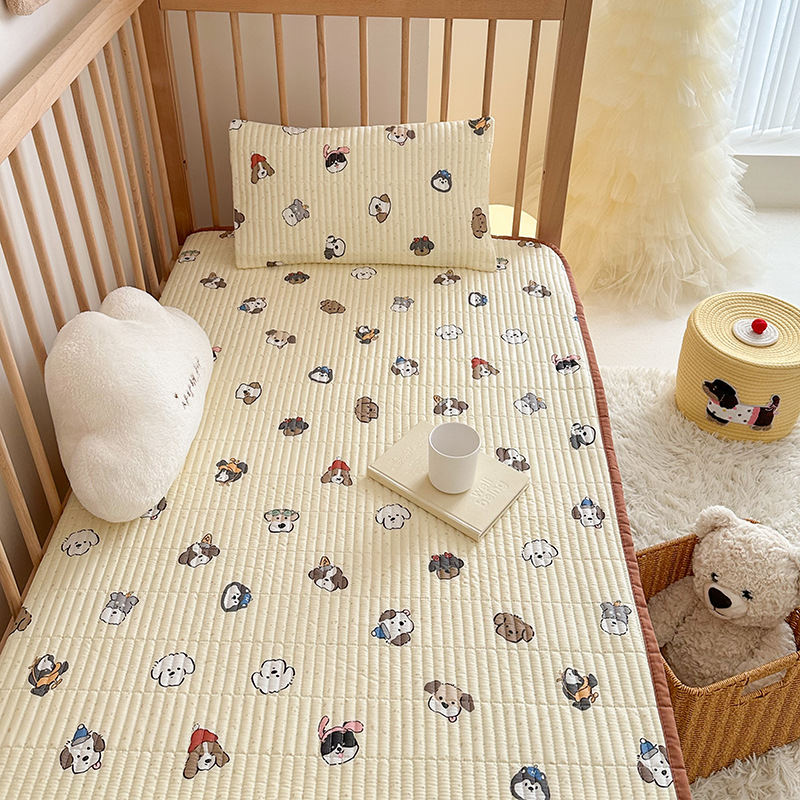 Crib Pure Cotton Bed Sheetss Baby Cotton Quilt Splicing Bed Bed Cover Non-Slip Bed Cover Kidsren's Kindergarten Small Mat