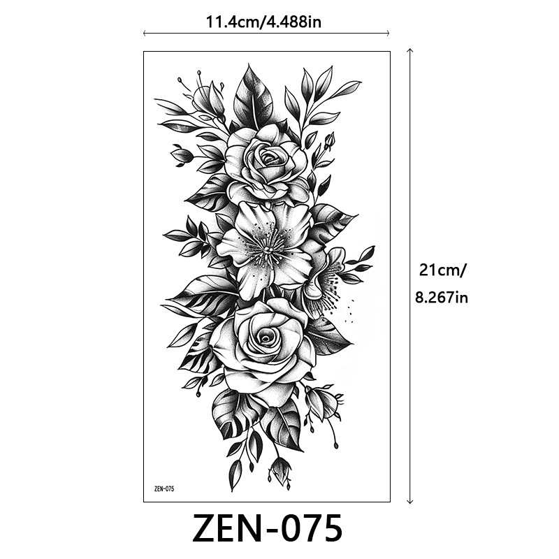 新品跨境 ZEN小全臂纹身贴半臂纹身贴动物花朵万圣节纹身贴tattoo|undefined