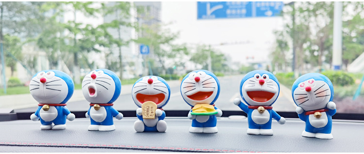 Cute Car Doll Ornaments, Creative Cartoon Car Interior Accessories, Car Center Console Decoration Supplies, Blue Fat Man Jingle