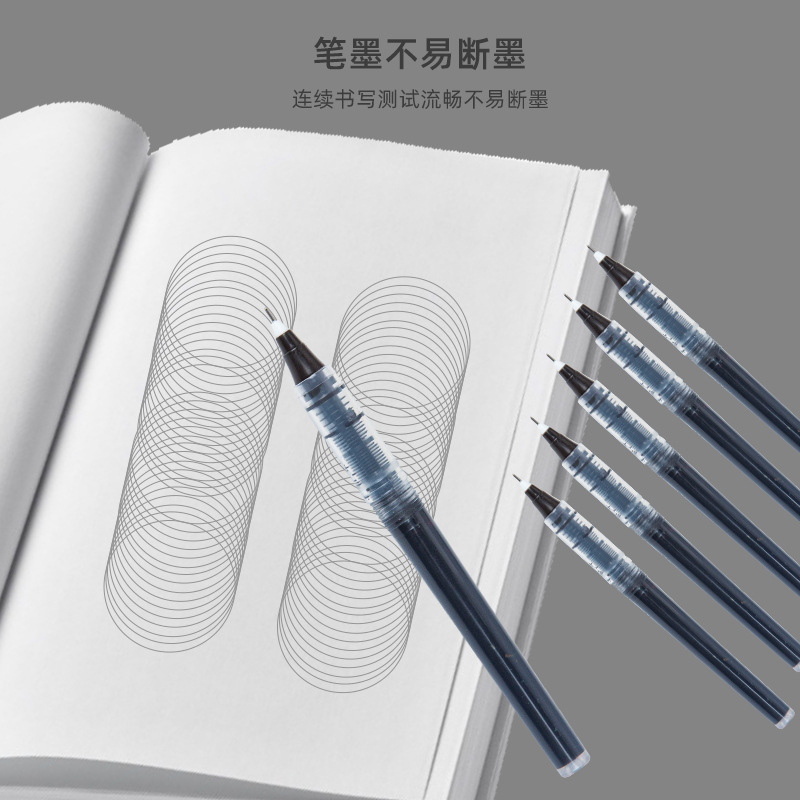 R801A recto-líquido a base de agua de recarga estudiante papelería de oficina recto-líquido pluma de gel de gran capacidad de 0,5mm