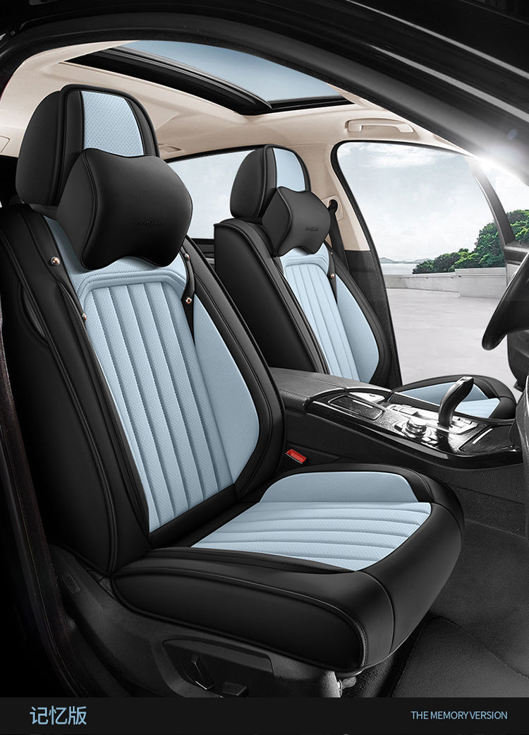 Fully Enclosed Car Seat Cushion, Summer Breathable and Wear-Resistant Nappa Leather, Five-Seater Car for Men and Women, Suitable for All Seasons