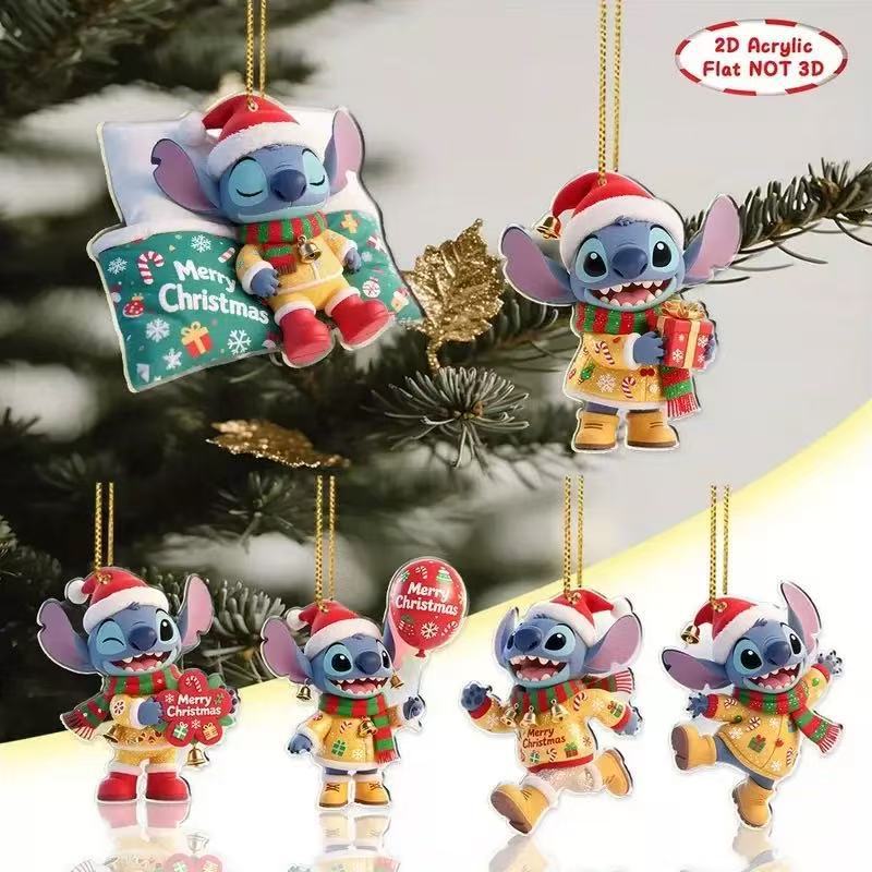 Transfronterizos temu Xiyin nuevo Stiltys decoración de Navidad decoración de automóviles colgante plano acrílico 2D lista