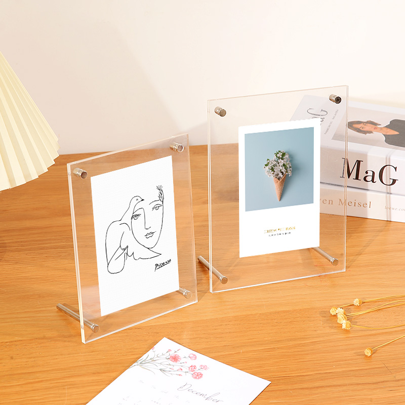 Marco de fotos acrílico marco de visualización de tarjetas postales 6 pulgadas 67 ocho cristal transparente marco vacío a4 marco de fotos Yunbang