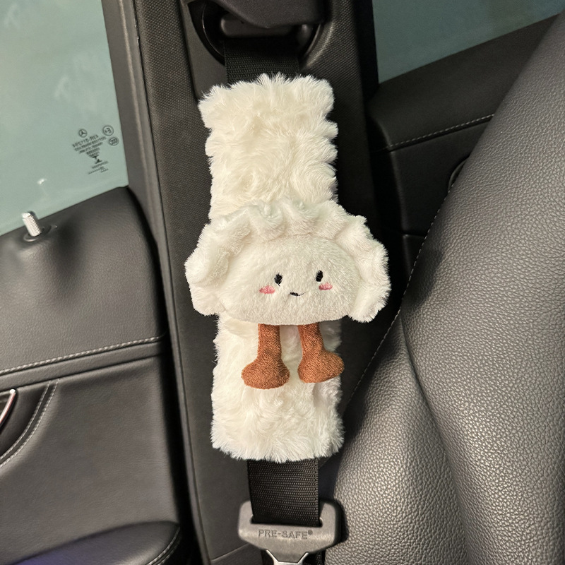 Car Plush Cute Tissue Box for Car Seat Back, Cartoon Dumpling Tissue Holder for Car Armrest