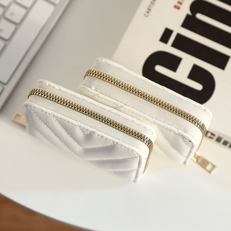 Cartera de tarjetas de diseño lindo y pequeño, billetera de múltiples tarjetas, billetera de identificación para mujer, elegante y exquisita