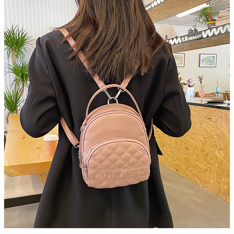 Rhombus Multifunctional Solid Color One-shoulder Portable Backpack Wholesale Nihaojewelry display picture 1