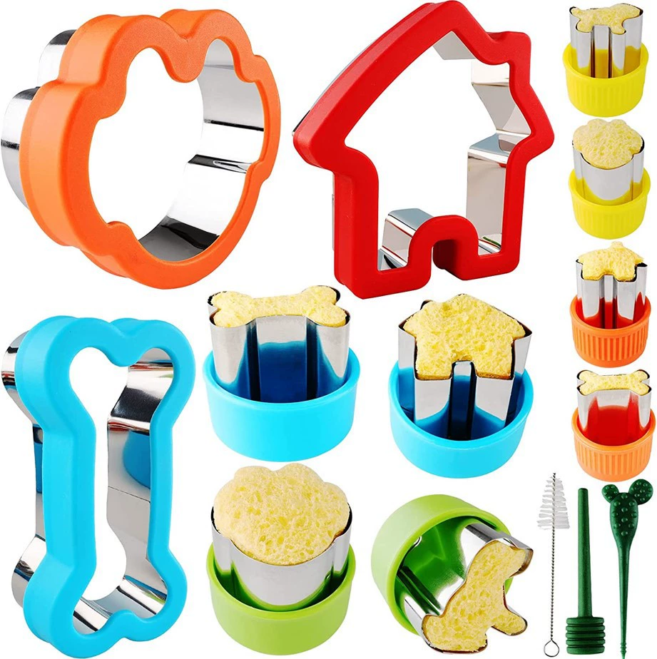 Amazon 14-компонентная собачья кость форма для печенья ручная защита из нержавеющей стали мультяшная сэндвич-форма Пекарь