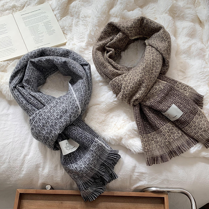 Bufandas de invierno femeninas de alta calidad 2025 nuevo estilo coreano de cachemira pequeña fragancia de moda bufandas cálidas