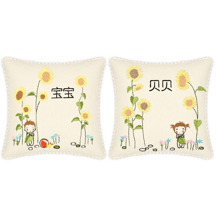 Jinhao bordado fábrica al por mayor hecho a mano bordado Cruz puntada DIY cinta bordado cojín almohada Guangzhou 04