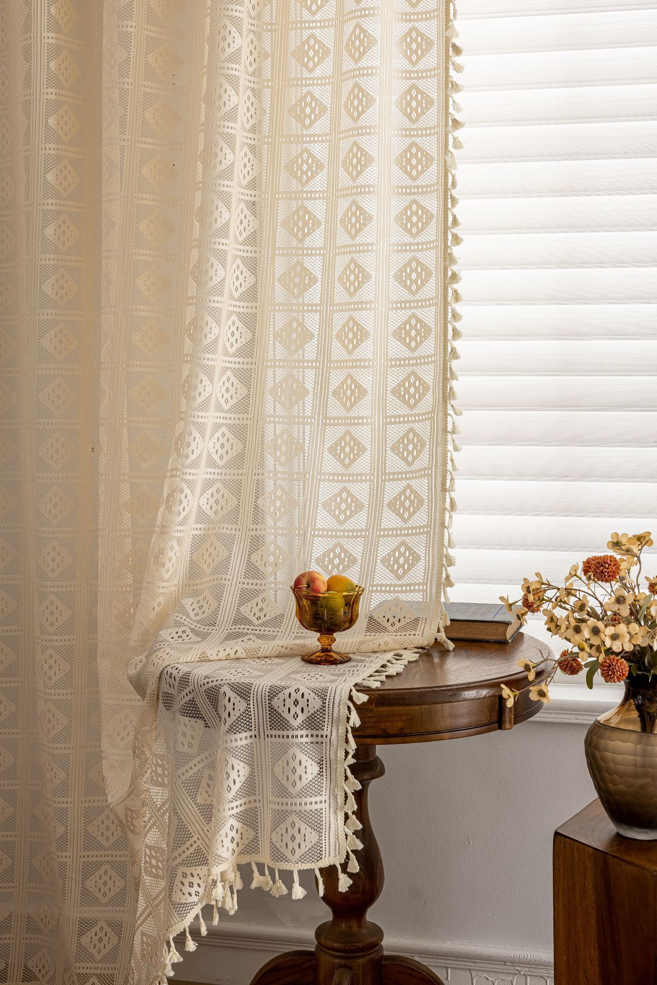 Lace Sheer Curtains Bohemian Window Fabric For Home Decoration_voghion.com