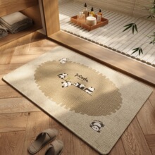 卫生间地垫防滑浴室脚垫厕所门口耐脏亚麻编织吸水速干小地毯