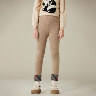 Autumn and winter children's cashmere warm leggings girls baby thick high waist children's wool pants wholesale