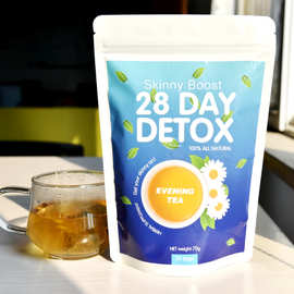 外贸出口Skinny boost  28day Export Tea蓝袋28天晚袋泡茶身瘦茶