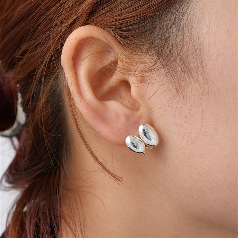 1 Pair Simple Style Geometric Plating Stainless Steel Hoop Earrings Drop Earrings display picture 7