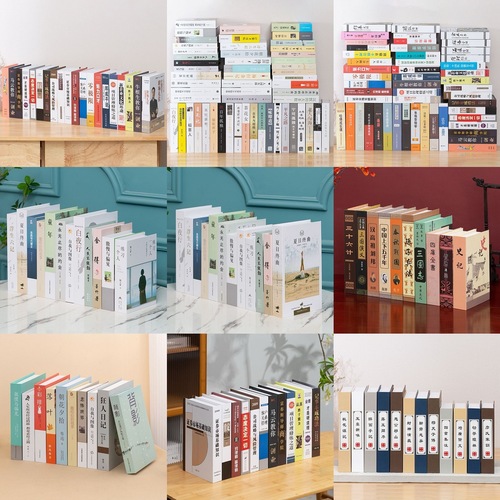 European-style high-end gold-leaf background decoration fake book study living room high-quality decor model props book factory wholesale