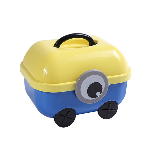 儿童玩具收纳箱家用整理箱萌趣储物箱零食储物箱带滑轮可爱卡通箱