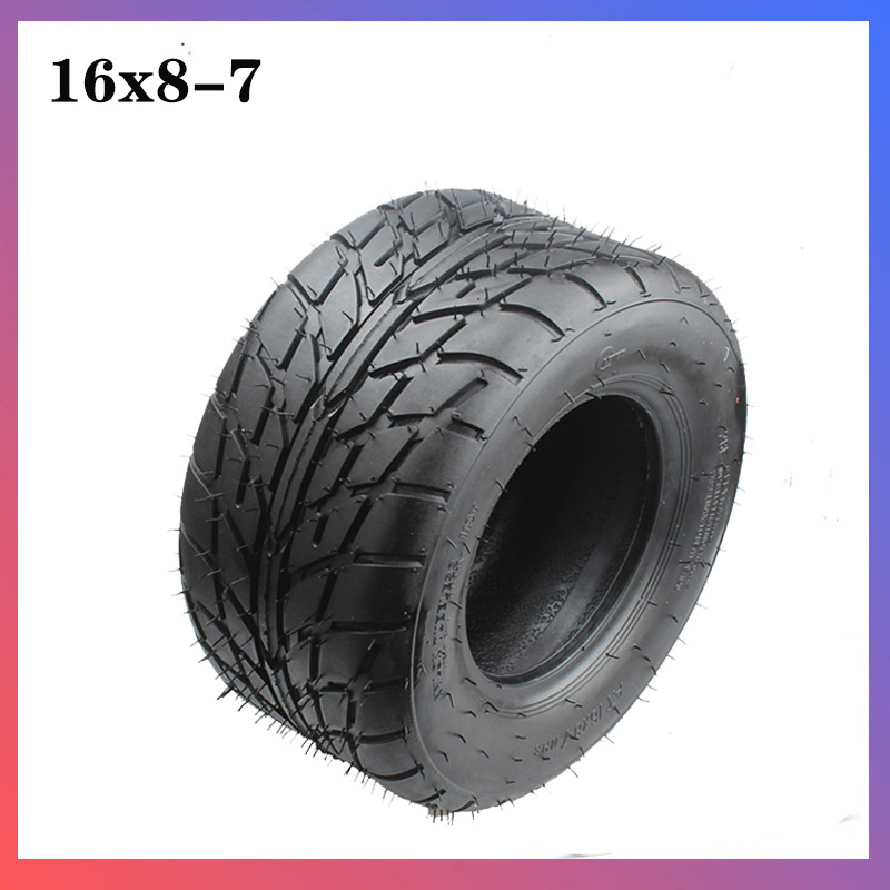 ATV四轮沙滩车卡丁车配件16X8-7寸巡逻车公路胎真空加厚防滑轮胎