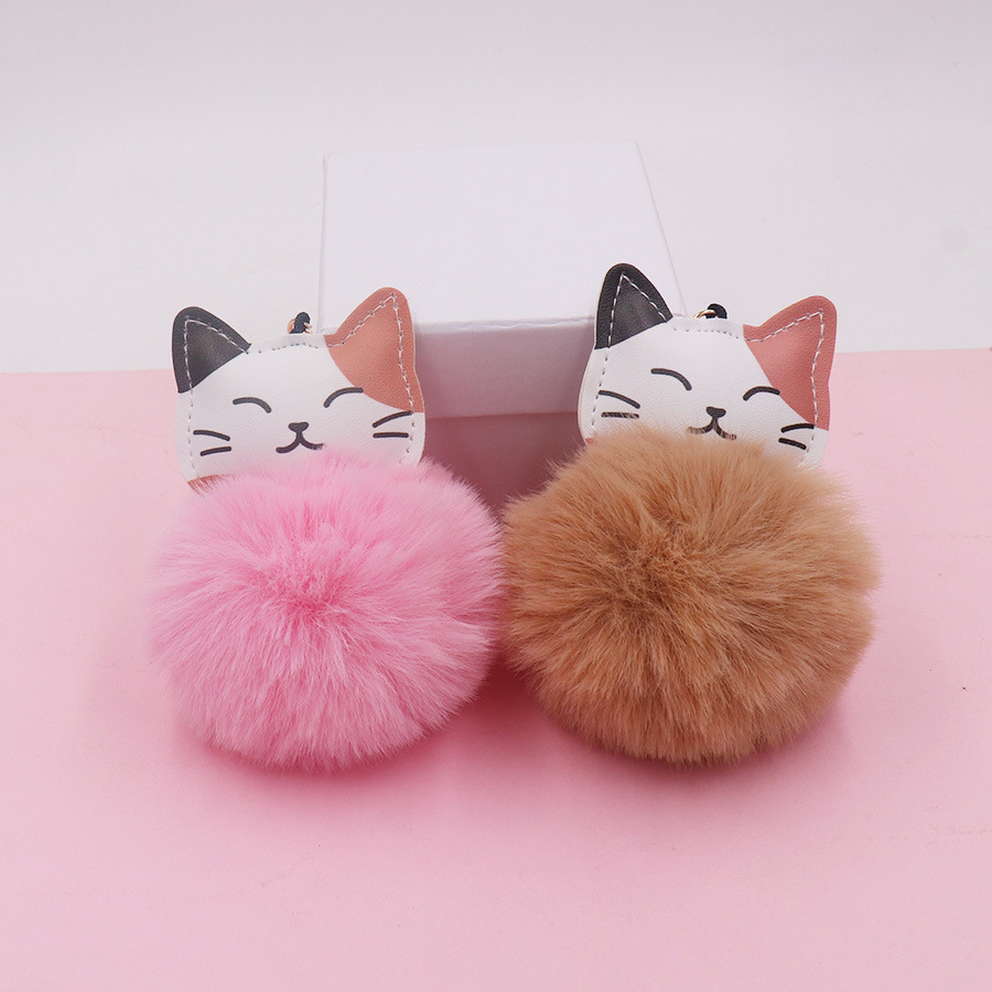 1 Piece Quantity Daily Occasion Cute Cat Alloy Plush Unisex Bag Pendant Keychain 1 Piece