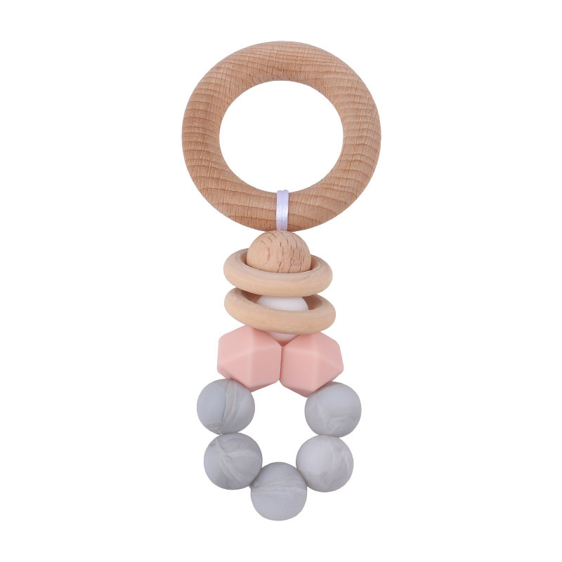 Nuevo bebé suministros DIY creativo Beech anillo mordedura pegamento bebé calmante silicona juguete teether