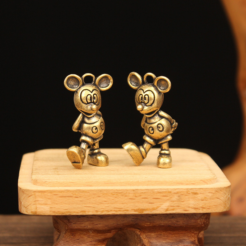 Cross-Border Brass Mickey Mickey Mouse Creative Keychain Personalized Fashion Handmade Car Key Pendant