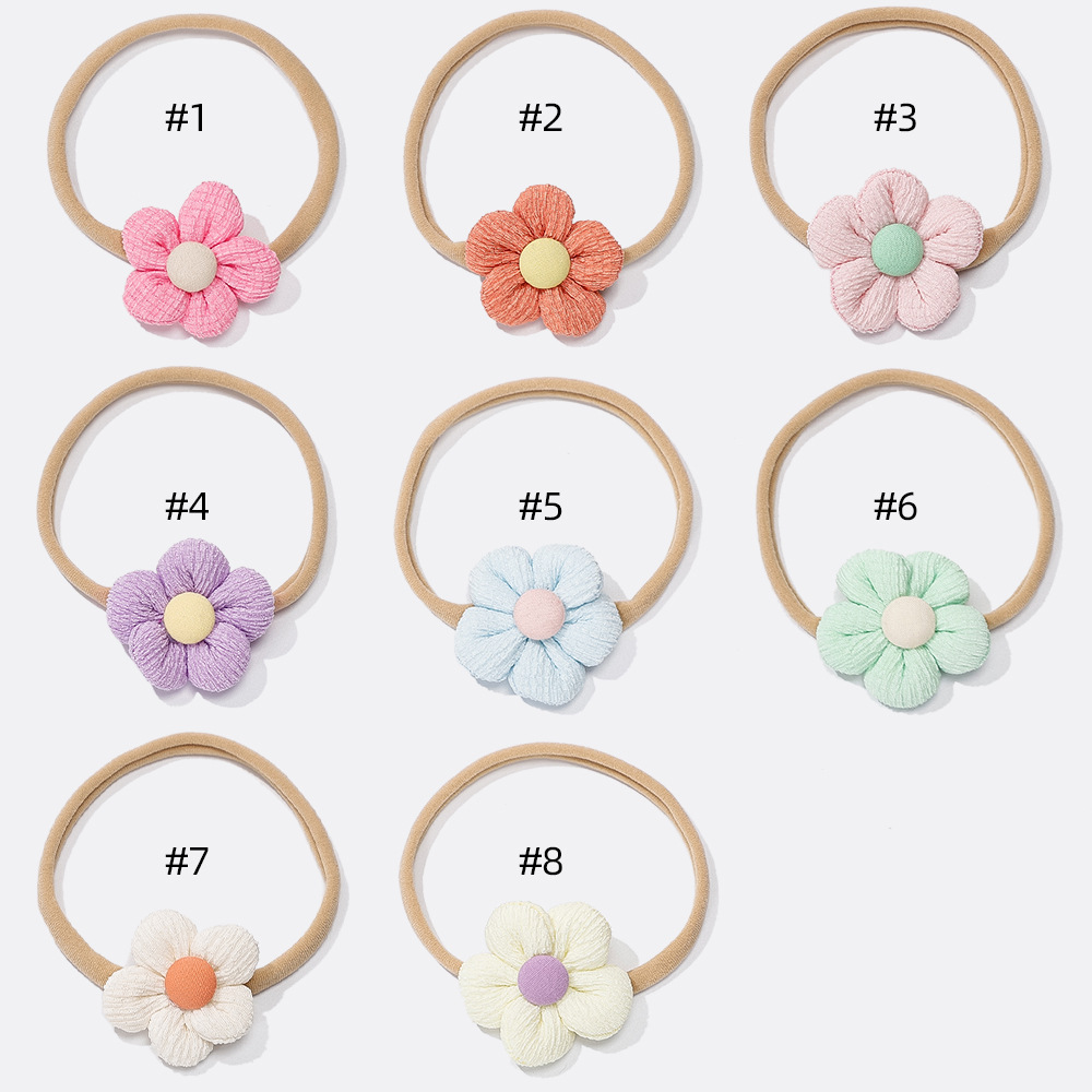 Accessori per capelli per bambini estivi europei e americani transfrontalieri, fascia elastica per capelli per bambini, fascia per capelli con fiori carini intrecciata a mano_voghion.com