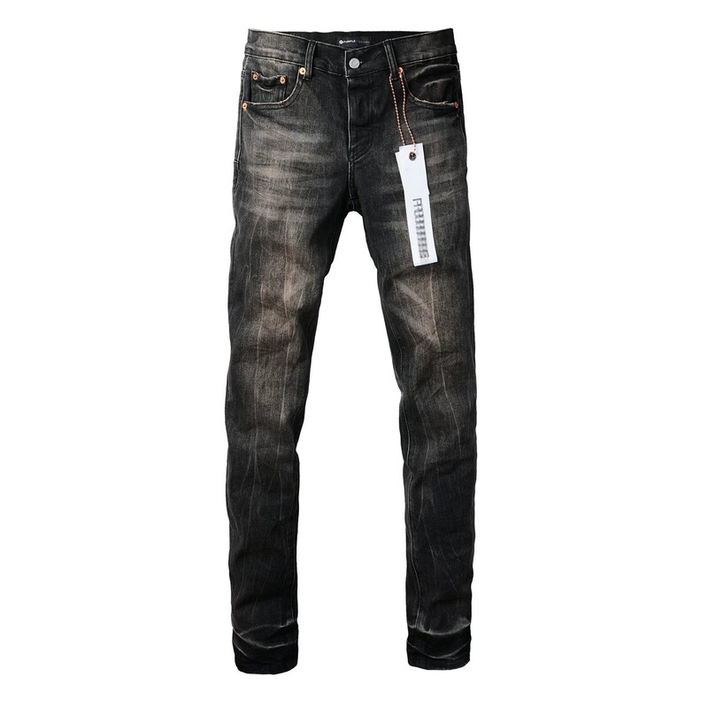 High Street Ripped Jeans European and American Trendy Brand Black and Gray Men's New Style Distressed Slim Fit Skinny Stretch Pants