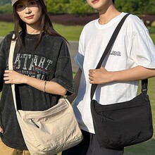 春季新款日系ins慵懒风斜挎包包女简约潮牌松弛感情侣款托特包包