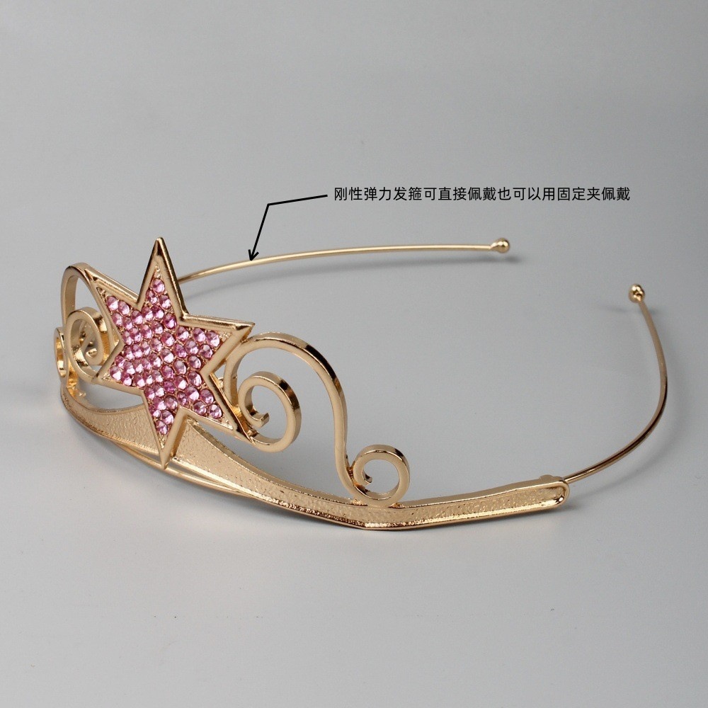 Nueva diosa aleación de hexagramas corona de cabello de fiesta europea y americana simple vestido de boda lujoso espectáculo de cumpleaños tocado