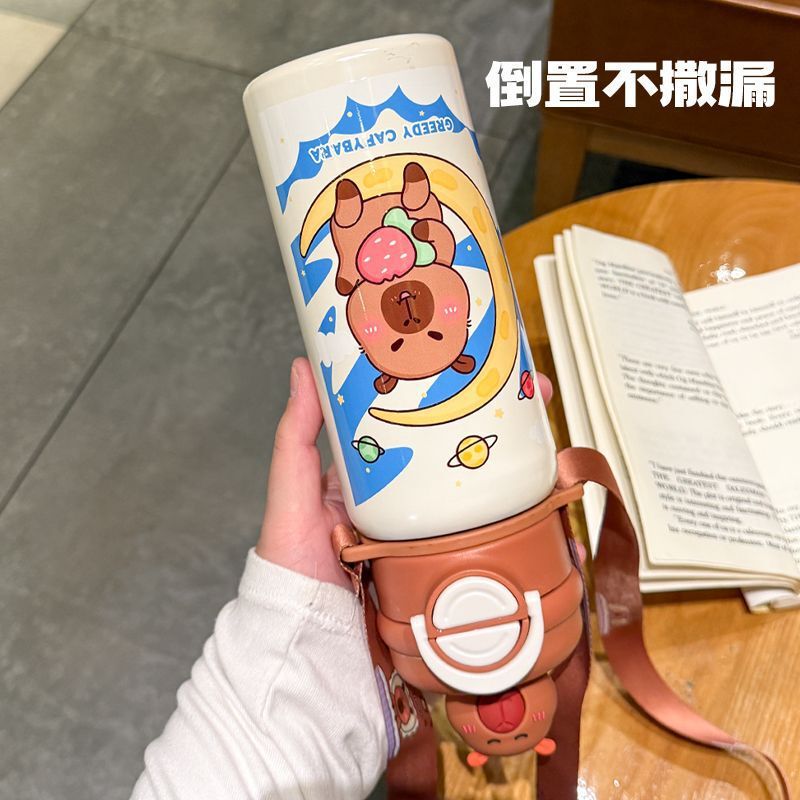 可爱儿童吸管保温杯学生校园水杯便携高颜值ins新款不锈钢杯子|undefined