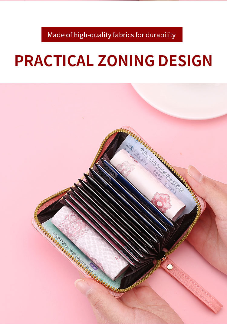 45g Weight Synthetic Leather Lining Material Zipper Closure Type Card Holder Bags Type Daily Occasion Pu Leather Material Solid Color Pattern All Seasons Season Unisex Gender Casual, Sweet Style Square Shape Unisex Solid Color Pu Leather Zipper Card Holders 3