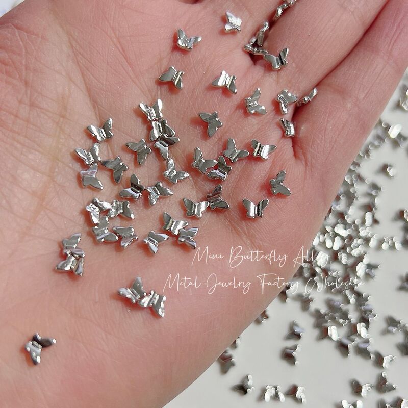 Factory Direct Nail Art Jewelry Internet Celebrant Explosions Mini Butterfly Golden silver White K Nail Art Jewelry Accessories