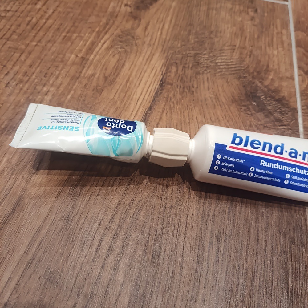 TEMU transfronterizo caliente viaje esencial pasta de dientes relleno práctico convertidor dispensador de pasta de dientes cabezal de reemplazo de pasta de dientes 3D