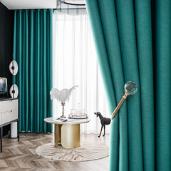 Thick Double-Sided Linen Curtains Full Light Blocking Cotton Linen Flax Finished Solid Color Modern Minimalist Keqiao Wholesale