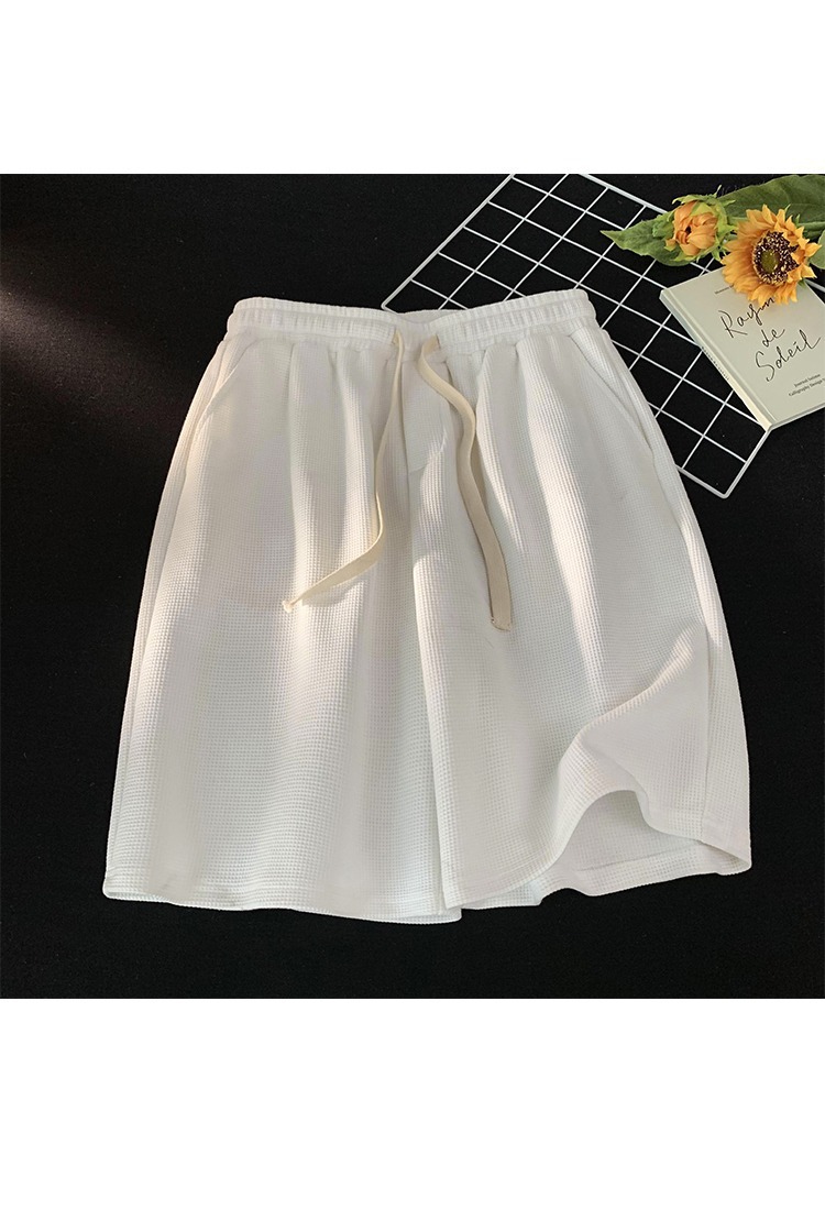 Men's Summer Sports Casual Shorts Loose Plus Size Waffle Five Point Pants New Style_viptrois.com