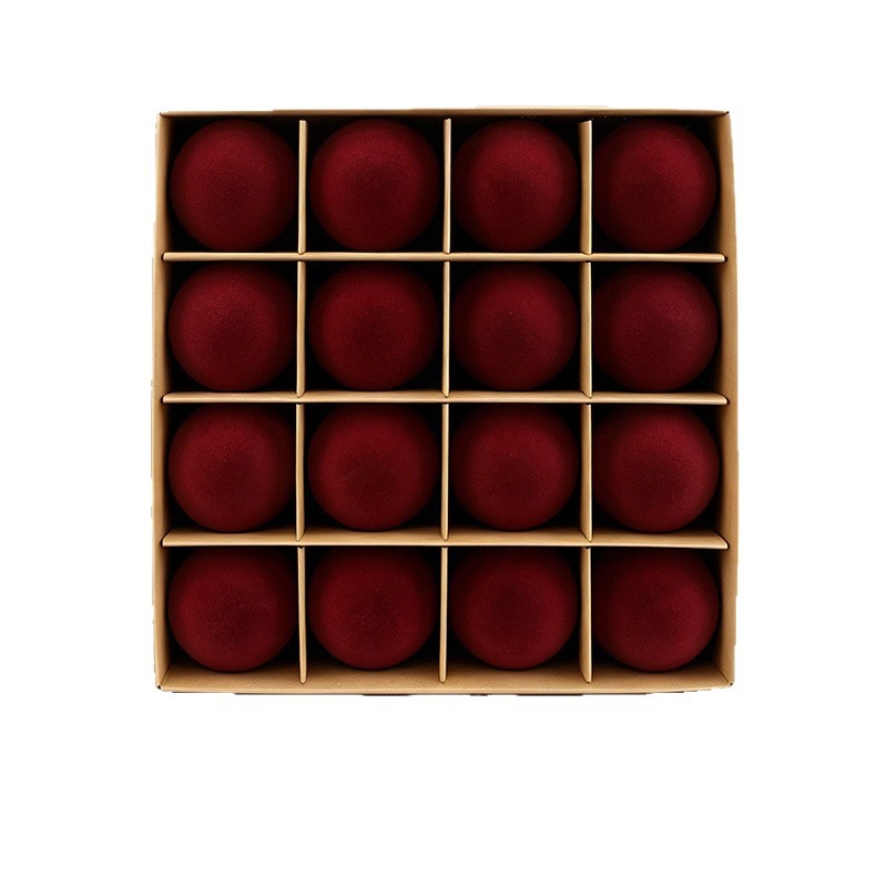 Bolas de Navidad flocadas bolas de Navidad 6CM / 16pcs flocadas bolas de Navidad decoraciones navideñas fábrica tienda directa Navidad