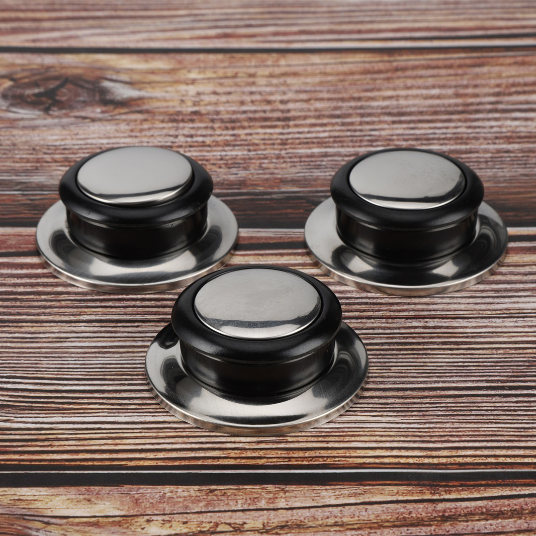 Cubierta de la cubierta de la olla cubierta de baquelita + mango de acero inoxidable cubierta de vidrio accesorios de cuentas superiores mango de tapa de olla universal entrega de una pieza