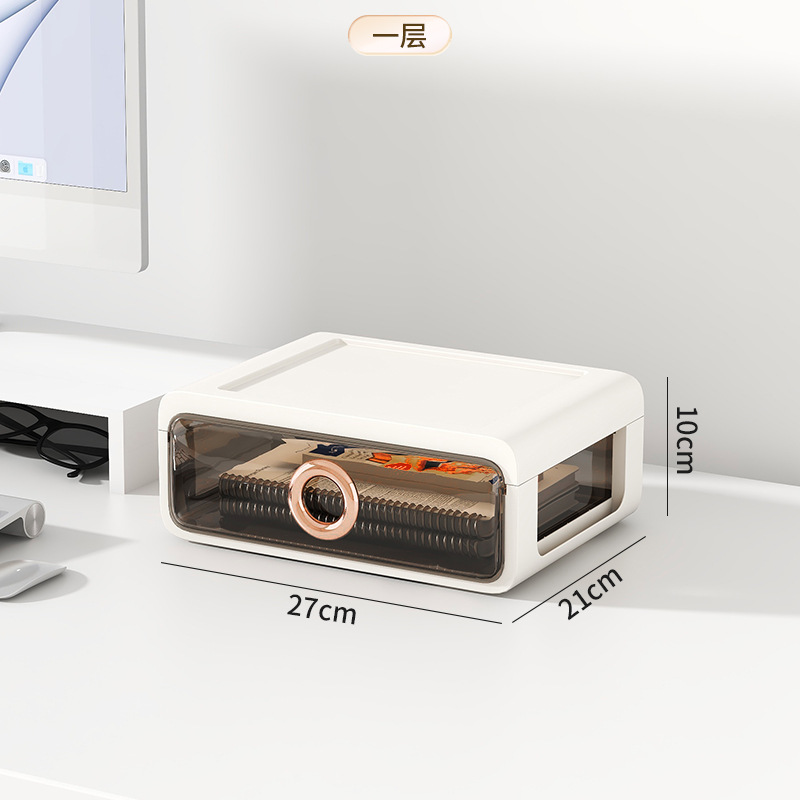 Luz de lujo tocador caja de cosméticos producto de cuidado de la piel estante de almacenamiento caja de almacenamiento de cosméticos cajón transparente estante de almacenamiento de escritorio