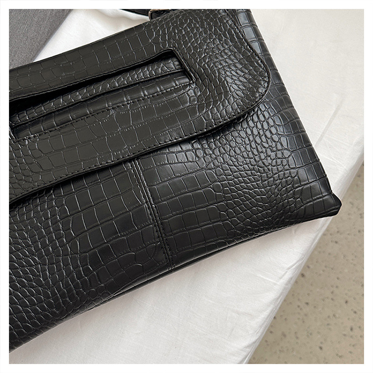 New cross-border foreign trade crocodile pattern strap clutch bag, large-capacity file bag, storage bag, official document bag, crossbody bag undefined