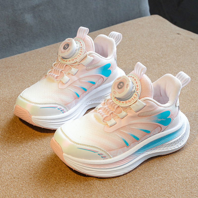 Girls' Sports Shoes 2026 New Spring and Autumn Non-Slip Soft-Soled Children's Running Shoes Casual Girls' Dad Shoes Wholesale