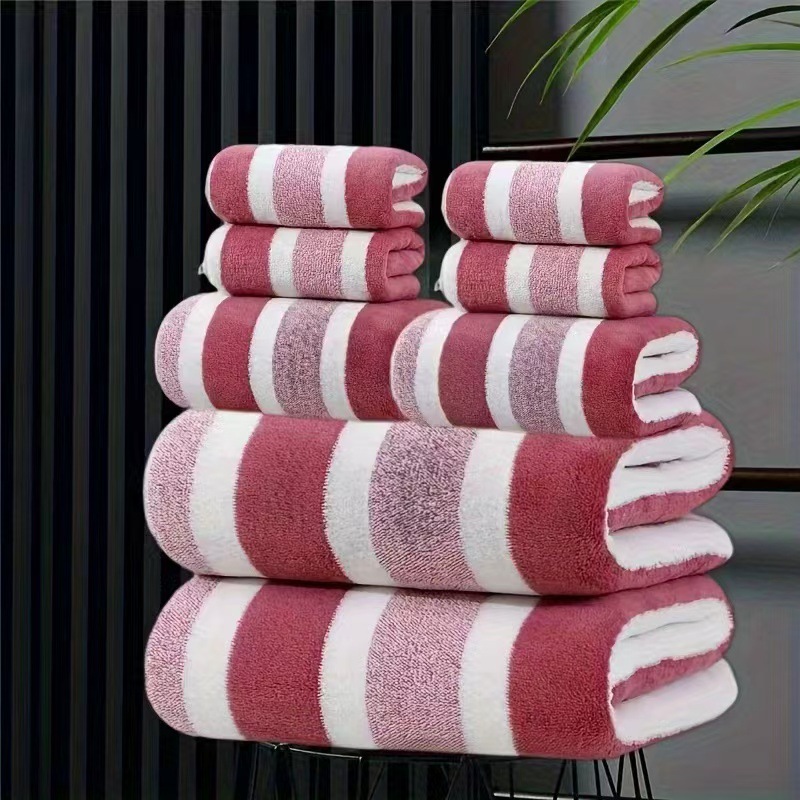 Cross-Border Coral Velvet Towel Set Absorbs Water and Does Not Shed Lint. New Bath Towel Wrap Towel Square Towel Set Wholesale
