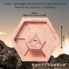 便携式指板六边悬挂板紧凑型一体式握力训练工具木制攀岩锻炼板