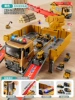[Deformation + Double Rail Ejection] Large Crane Crane - Yellow "4 Alloy Cars" Exquisite Gift Box