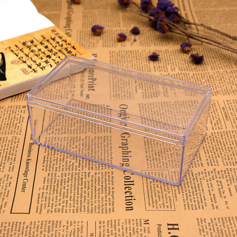 供应批发天地盖空盒透明PS塑料盒子 155*84*58桌面收纳包装盒