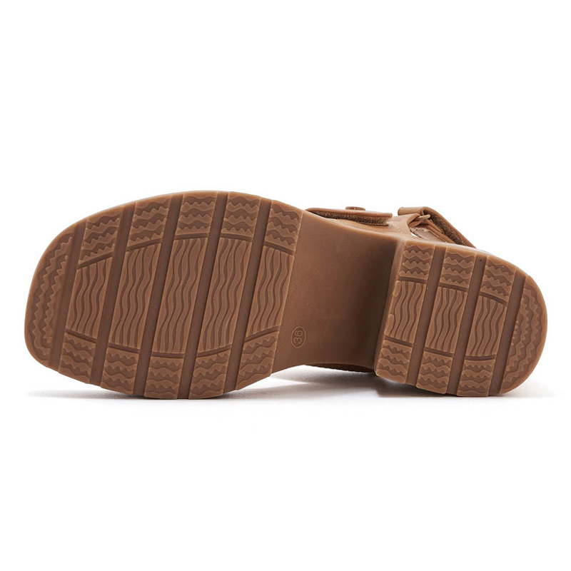 Dép sandal nữ đế dày quai Velcro mùa xuân hè 2025 — Màu đen, Màu camel, Màu trắng be chi tiết 26