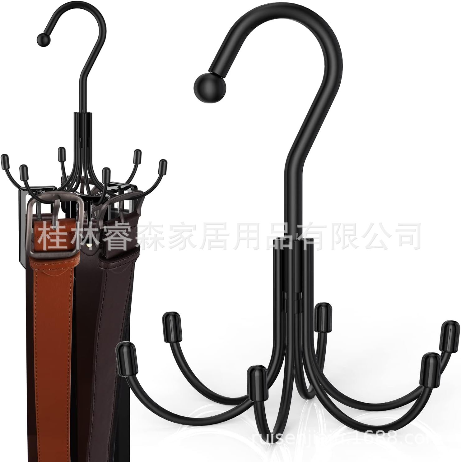 Metal 8 ganchos 6 ganchos percha de almacenamiento telescópica multifuncional correa correa colgante bolsa colgante almacenamiento gancho giratorio